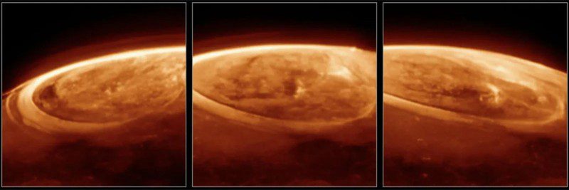 El telescopio espacial James Webb de la NASA revela nuevos detalles sobre las impresionantes auroras de Júpiter, que son cientos de veces más brillantes que las que se ven en la Tierra.