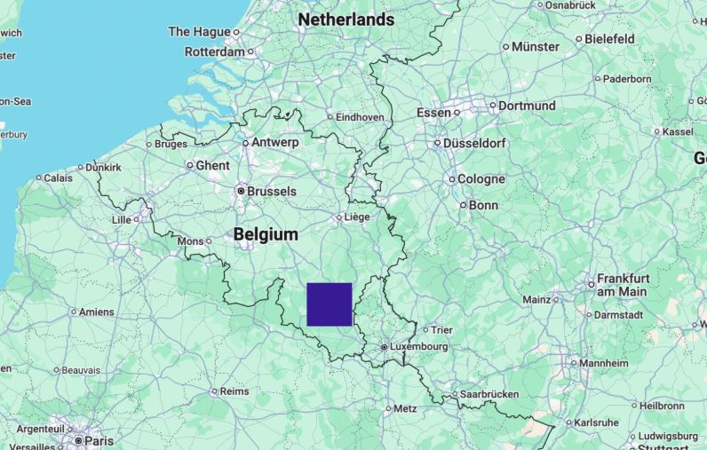 Total del fondo marino visible para los seres humanos en comparación con la superficie de Bélgica.