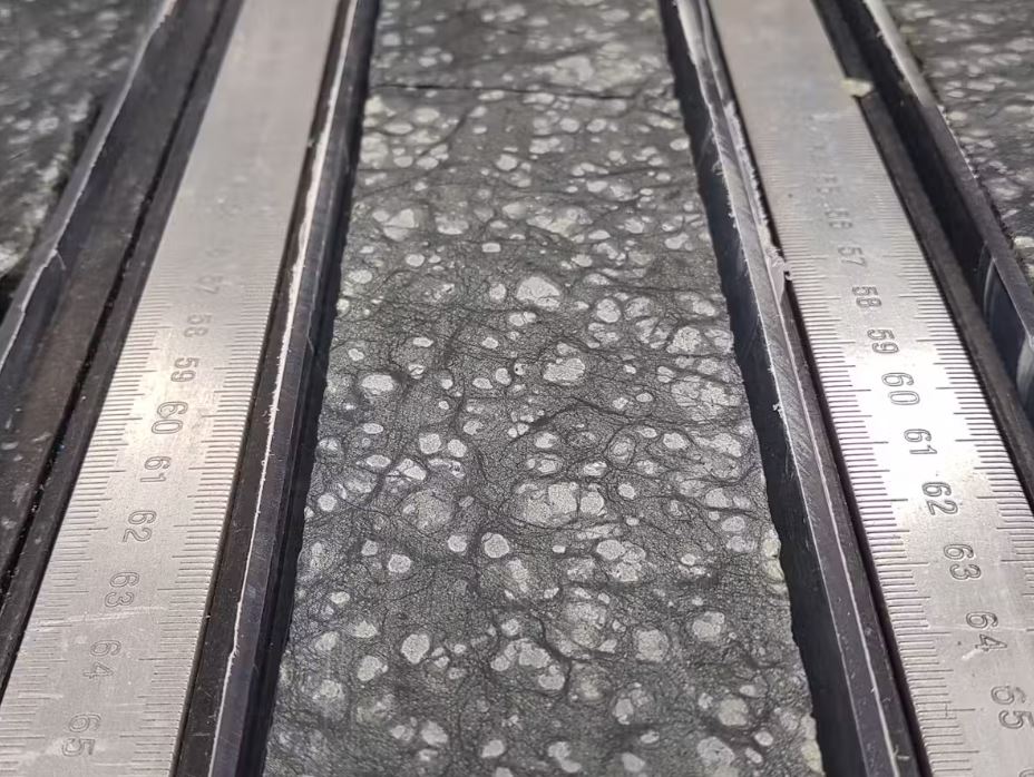 Muestras de rocas del manto a bordo del JOIDES Resolution durante la Expedición 399 del IODP.