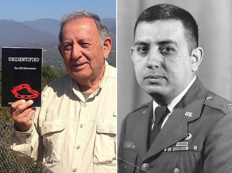 El oficial de lanzamiento de misiles balísticos intercontinentales de la Fuerza Aérea de los Estados Unidos, Robert Salas (en la foto de la izquierda, y de joven, a la derecha), testificó ante el Congreso y detalló su encuentro con un disco volador naranja que desactivó 10 ojivas en la base aérea de Malmstrom, Montana, en 1967.