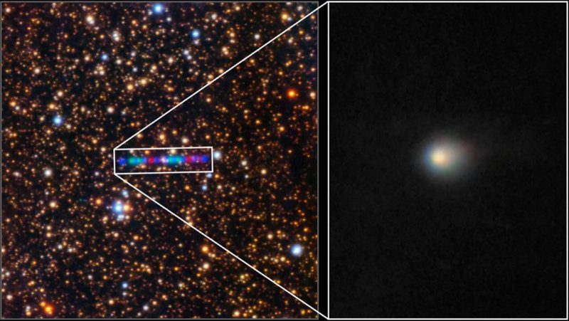 Los colores de la nueva imagen son el resultado de la aplicación de diferentes filtros para capturar la coma del cometa.