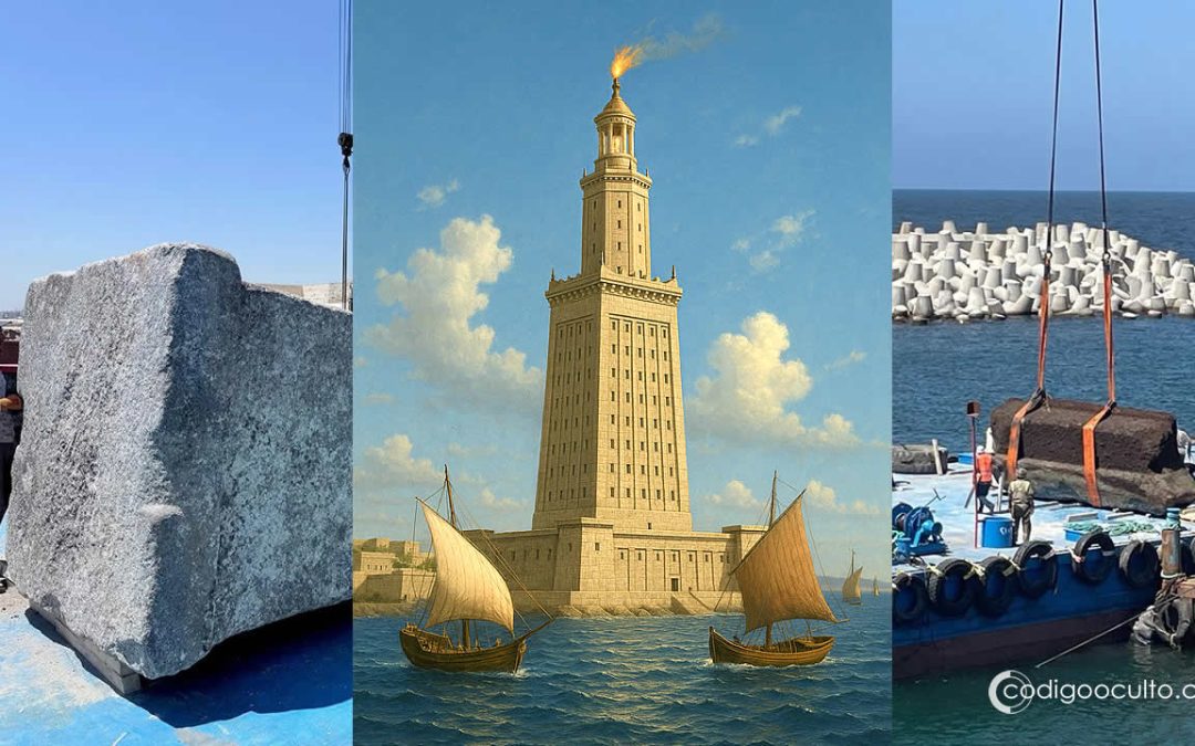 Faro de Alejandría resurge del océano luego de 2.000 años. 22 enormes bloques recuperados del Mar Mediterráneo