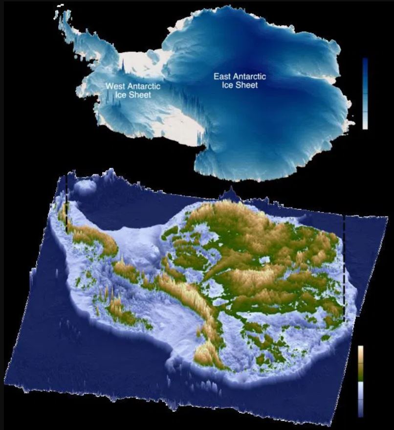 La misteriosa topografía bajo la capa de hielo antártica (gráficos disponibles a través del repositorio de acceso libre s-ink.org).