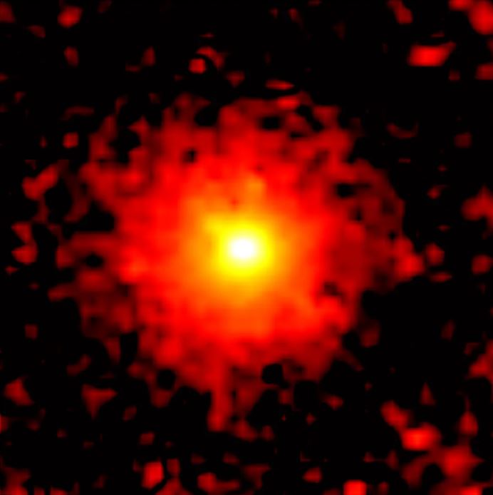 Vista del objeto 3I/ATLAS, captada por el SPHEREx de la NASA, que observó el objeto interestelar entre el 7 y el 15 de agosto de 2025