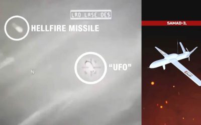 ¿Un misil Hellfire impactó en un dron Samad lanzado por los Hutíes de Yemen?