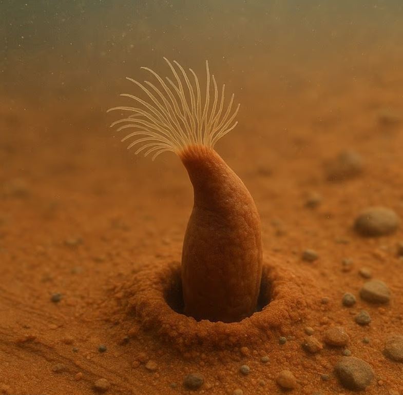 En la Tierra, algunos de los primeros animales que evolucionaron eran simples filtradores. Los filtradores también sobreviven en entornos extremos, como las fuentes hidrotermales, por lo que la vida marciana compleja podría haber seguido una trayectoria evolutiva similar. En la imagen: impresión generada por IA