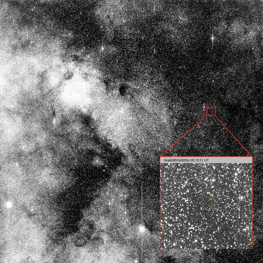 Imagen del descubrimiento de 3I/ATLAS por el telescopio ATLAS en Chile el 1 de julio de 2025.