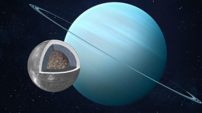 Una nueva investigación sugiere que Ariel, una luna de Urano, podría haber albergado en el pasado un océano de unos 170 km de profundidad